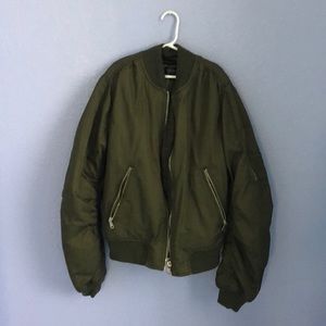 US 4 TOPSHOP olive green bomber jacket